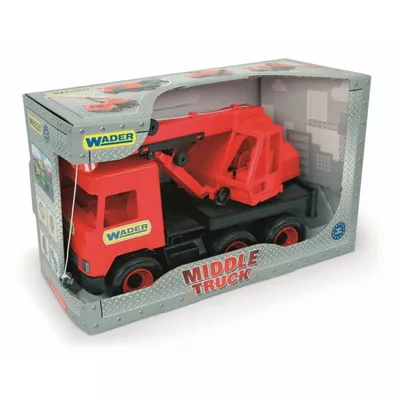 Dźwig czerwony 38 cm Middle Truck w kartonie