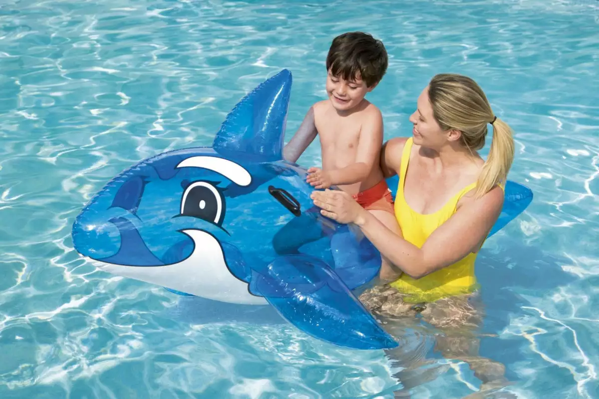  BESTWAY Delfin do pływania z uchwytami Transparentny 1.57m x 94cm