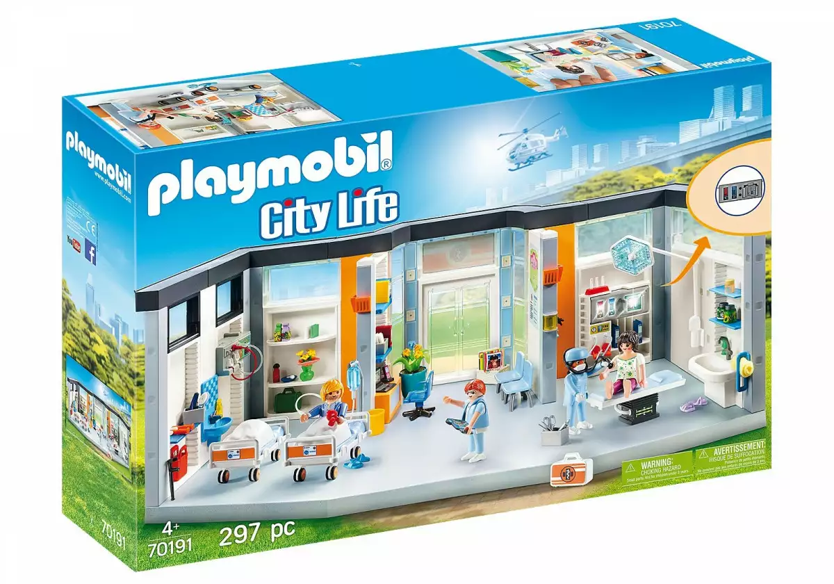 Playmobil Zestaw z figurkami City Life 70191 Szpital z wyposażeniem