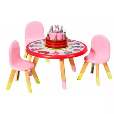 Stół urodzinowy z krzesłami BABY BORN