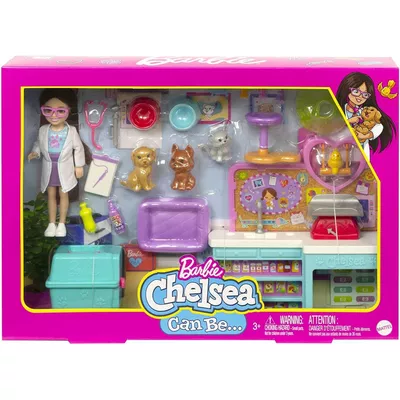 Mattel Lalka Barbie Chelsea Zestaw Weterynarz HGT12