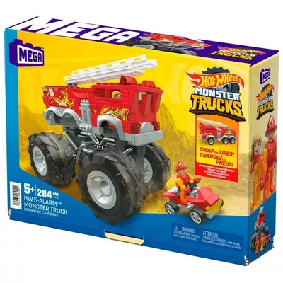 Mega Bloks Zestaw klocków Mega Hot Wheels Monster Trucks 5-Alarm + łazik ATV Pojazd do zbudowania