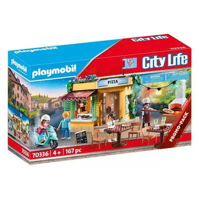 Playmobil Zestaw z figurkami City Life 70336 Pizzeria z ogródkiem