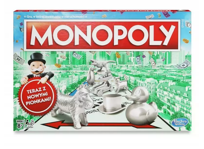 Ilustracja: pudełko gry planszowej Monopoly Classic